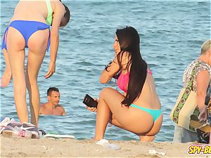 spycam Beach steaming Blue bikini panty unexperienced teen video